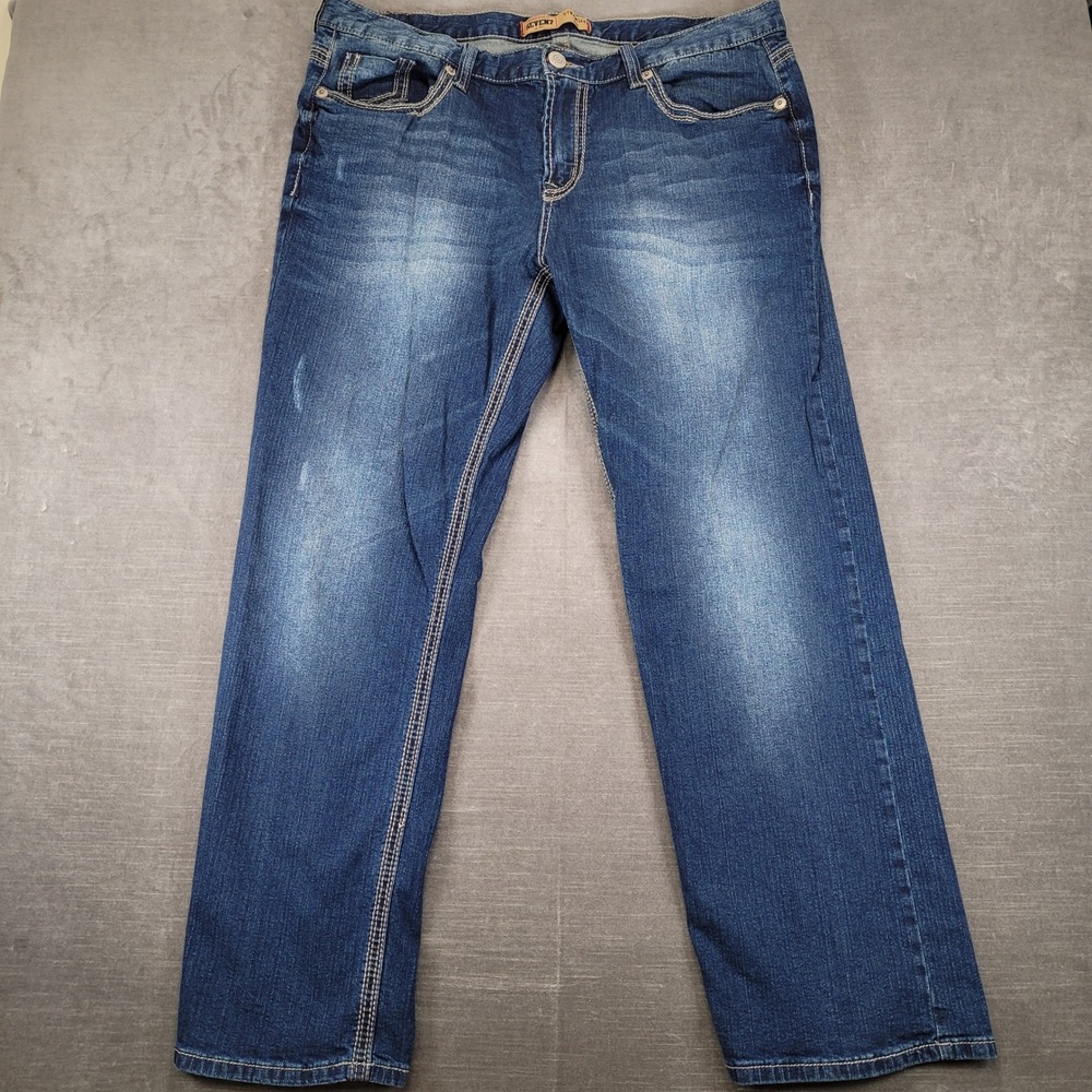 Seven7 Straight Fit Jeans 40x32 Mens Blue Denim Contrast Stitching